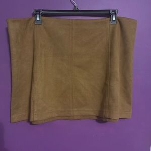No Boundaries Tan Suede Skirt